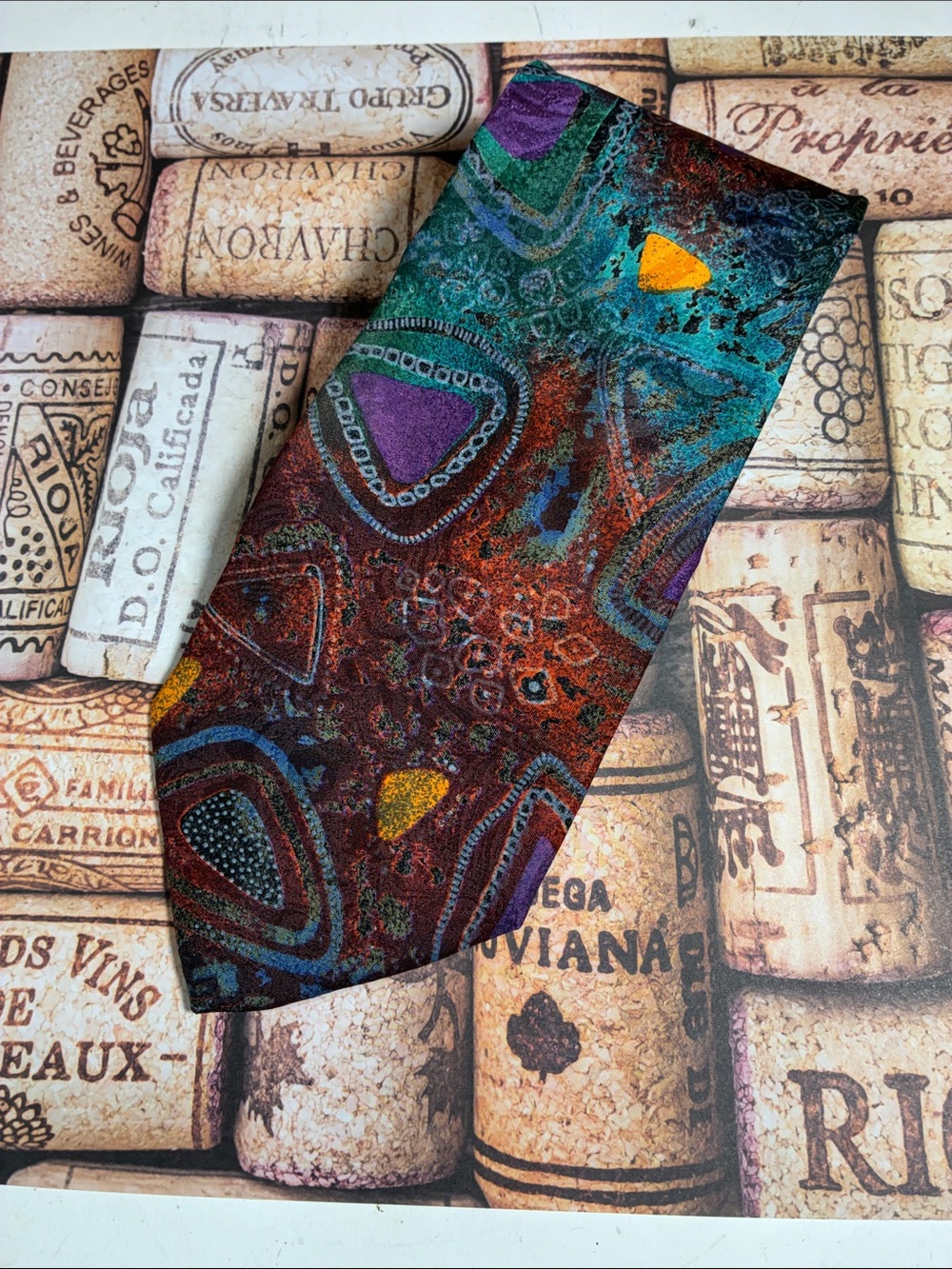 Multicolor Abstract Pattern Men's Tie - Unbranded